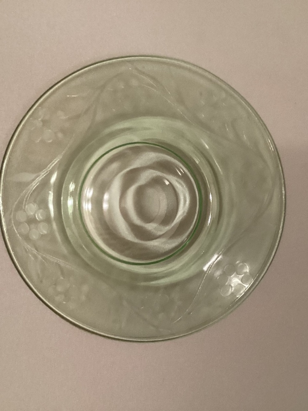Lot of 3 Antique Depression glass saucers